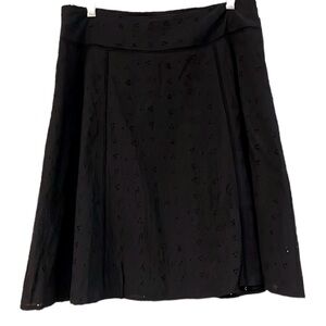 ATTENTION EYELET A-LINE MIDI SKIRT BLACK SIZE 10 NEW WITH TAGS